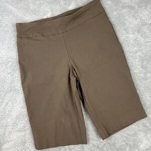 Women's 6 Petite Bermuda Shorts Brown‎ Stretch Classic Summer